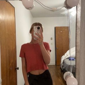 pink t-shirt, cropped by me